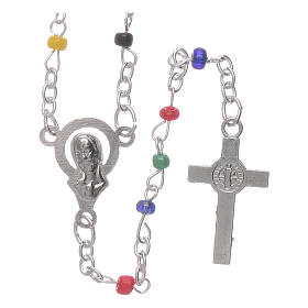 Terços Imitação Madrepérola: Terço Fátima com contas 4 mm multicolor e livrete Terços Imitação Madrepérola: Terço Fátima com contas 4 mm multicolor e livrete