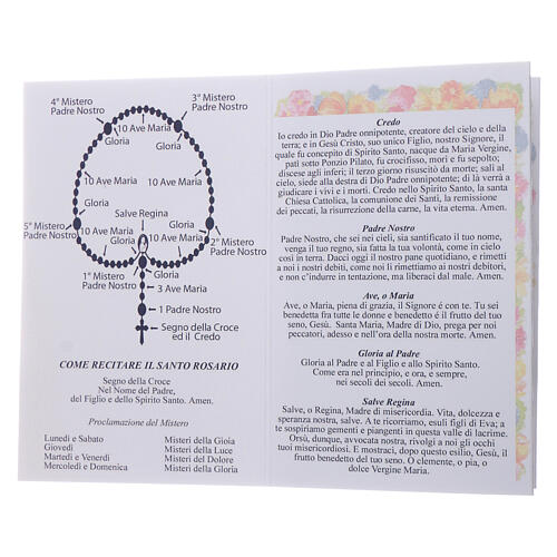 Rosary 4mm multicoloured beads with Our Lady of Fatima booklet 4