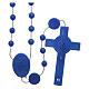 Rosenkranz, blaue Kunststoffperlen auf Nylonkordel, Heiliger Benedikt, 6 mm s2