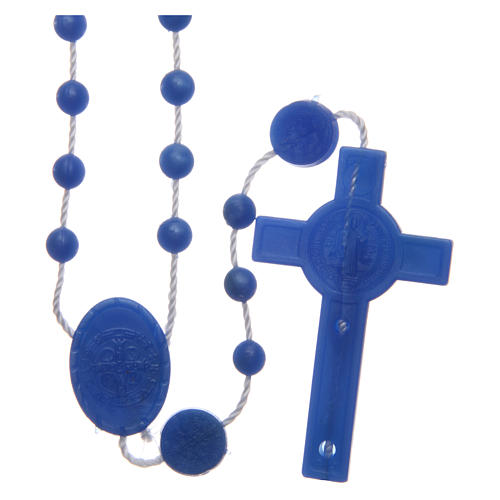 Rosary in nylon blue Saint Benedict 6 mm 2
