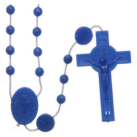 Rosary in nylon blue Saint Benedict 6 mm