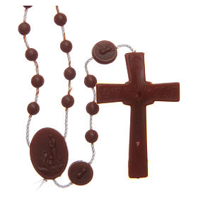 Rosary Our Lady of Fatima brown in nylon 6 mm