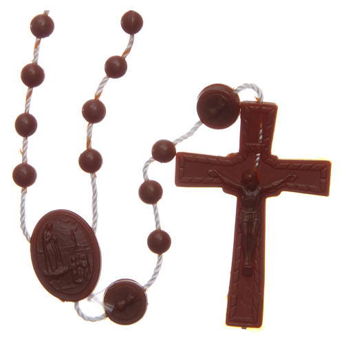 Rosary Our Lady of Fatima brown in nylon 6 mm 1