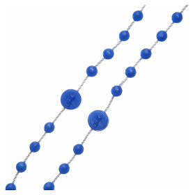 Rosary of Fatima pearly blue in nylon 6 mm