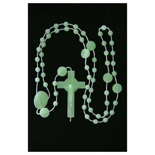 Saint Benedict rosary in nylon phosphorescent 6 mm 5