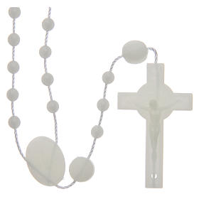 Saint Benedict rosary in nylon phosphorescent 6 mm