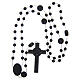 Rosenkranz, schwarze Kunststoffperlen auf Nylonkordel, Heiliger Benedikt, 6 mm s4