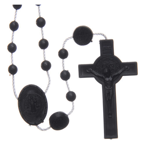 Saint Benedict rosary in nylon black 6 mm 1
