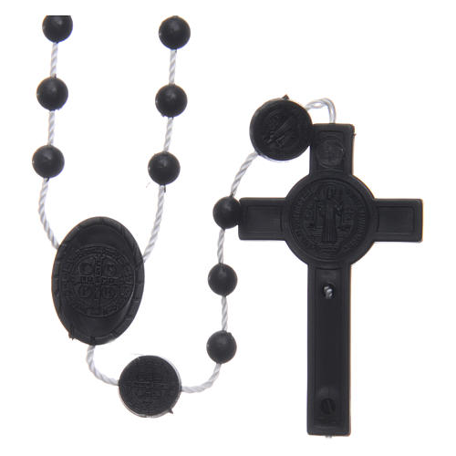 Saint Benedict rosary in nylon black 6 mm 2