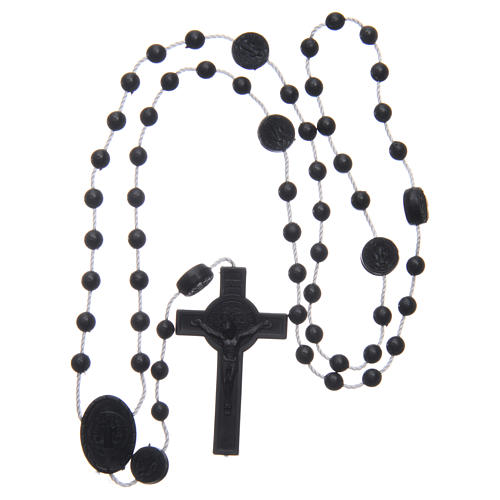 Saint Benedict rosary in nylon black 6 mm 4