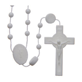 Saint Benedict rosary in nylon white 6 mm