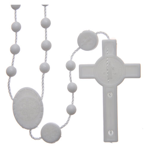 Saint Benedict rosary in nylon white 6 mm 2