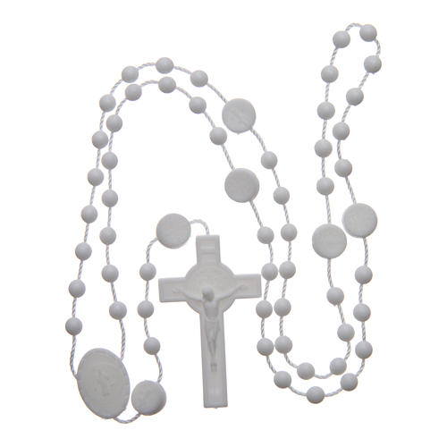 Saint Benedict rosary in nylon white 6 mm 4