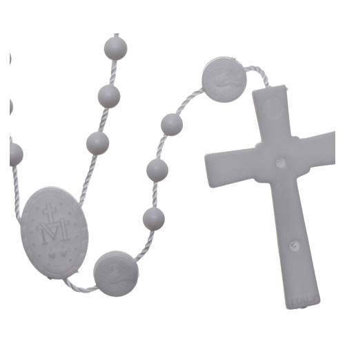 Our Lady of Miracles rosary in nylon white colour 2
