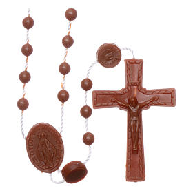 Our Lady of Miracles rosary brown in nylon