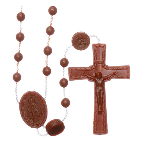 Our Lady of Miracles rosary brown in nylon 1