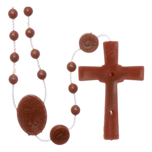 Our Lady of Miracles rosary brown in nylon 2