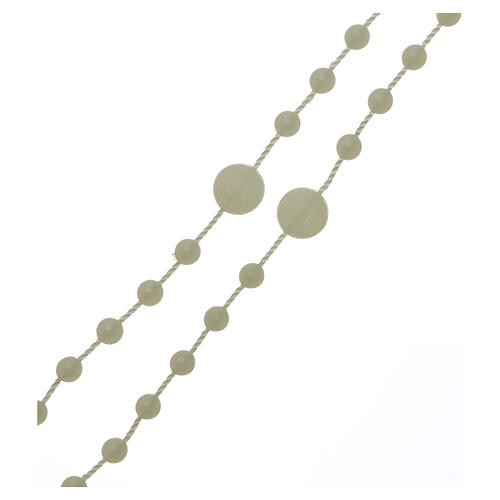 Rosenkranz, phosphoreszierende Kunststoffperlen auf Nylonkordel, Wundertätige Medaille, 6 mm 3