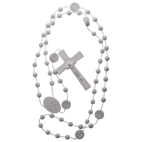 Our Lady of Lourdes rosary white in nylon 4