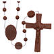 Nylon Our Lady of Lourdes rosary in brown color s1