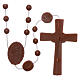 Nylon Our Lady of Lourdes rosary in brown color s2