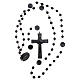 Rosenkranz, schwarze Kunststoffperlen auf Nylonkordel, Gottesmutter von Lourdes, 6 mm s4