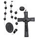 Nylon Our Lady of Lourdes rosary in black color s1