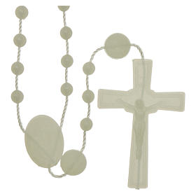 Nylon Our Lady of Lourdes rosary in fluorescent color