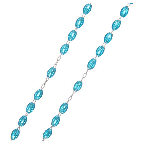 Rosenkranz mit aquamarinblauen Kunststoff-Perlen, 6 mm 3