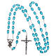 Rosary in plastic 6x5 mm grains, aqua s4