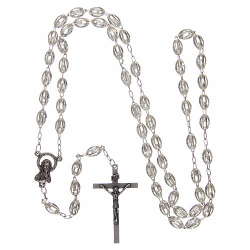 Rosary in plastic 6x3 mm grains, crystal colour 4