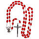 Rosary in plastic 6x3 mm grains, ruby red s4