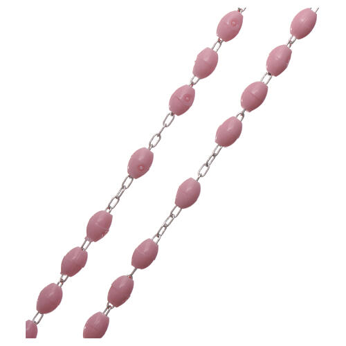 Rosenkranz mit rosafarbenen Perlen aus Kunststoff, 5x3 mm 3