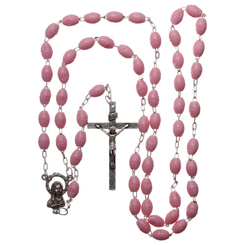 Rosary in plastic 5x3 mm grains, pink 4