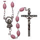 Rosary in plastic 5x3 mm grains, pink s1