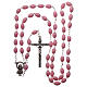 Rosary in plastic 5x3 mm grains, pink s4