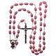 Rosary pink plastic 5x3 mm s4