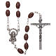 Rosary in plastic 5x3 mm grains, brown s1
