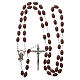 Rosary in plastic 5x3 mm grains, brown s4