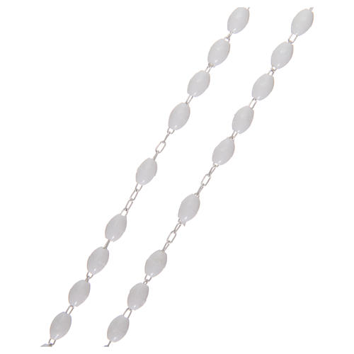 Rosenkranz mit glänzenden weißen Kunststoff-Perlen, 5x3 mm 3