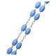 Rosenkranz mit hellblauen Perlen aus Kunststoff, 5x3 mm s3