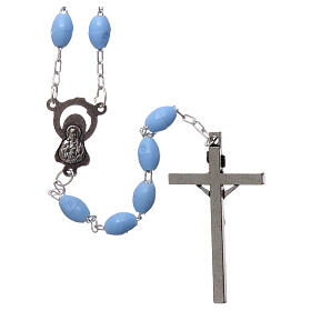 Rosary light blue plastic 5x3 mm
