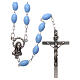 Rosary light blue plastic 5x3 mm s1