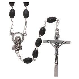 Rosary in plastic 5x3 mm grains, black