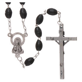 Rosary in plastic 5x3 mm grains, black