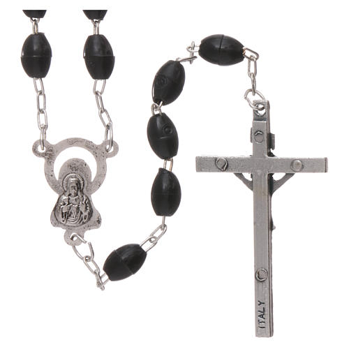 Rosary in plastic 5x3 mm grains, black 2