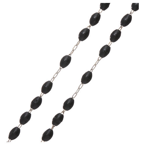 Rosary in plastic 5x3 mm grains, black 3