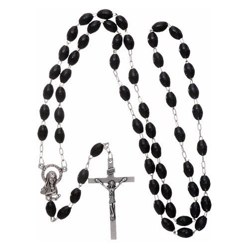 Rosary in plastic 5x3 mm grains, black 4