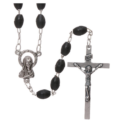Rosary black plastic 5x3 mm 1