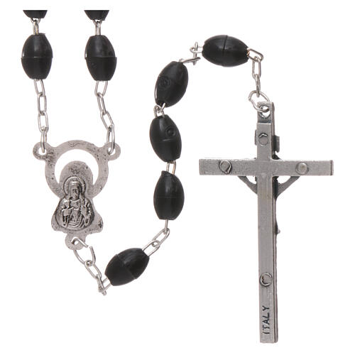 Rosary black plastic 5x3 mm 2